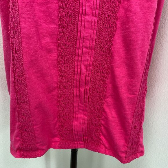 Terra & Sky Pink Knit Crochet Top 3X (24-26W) Short Sleeves Pullover Cot/Poly - Picture 5 of 10